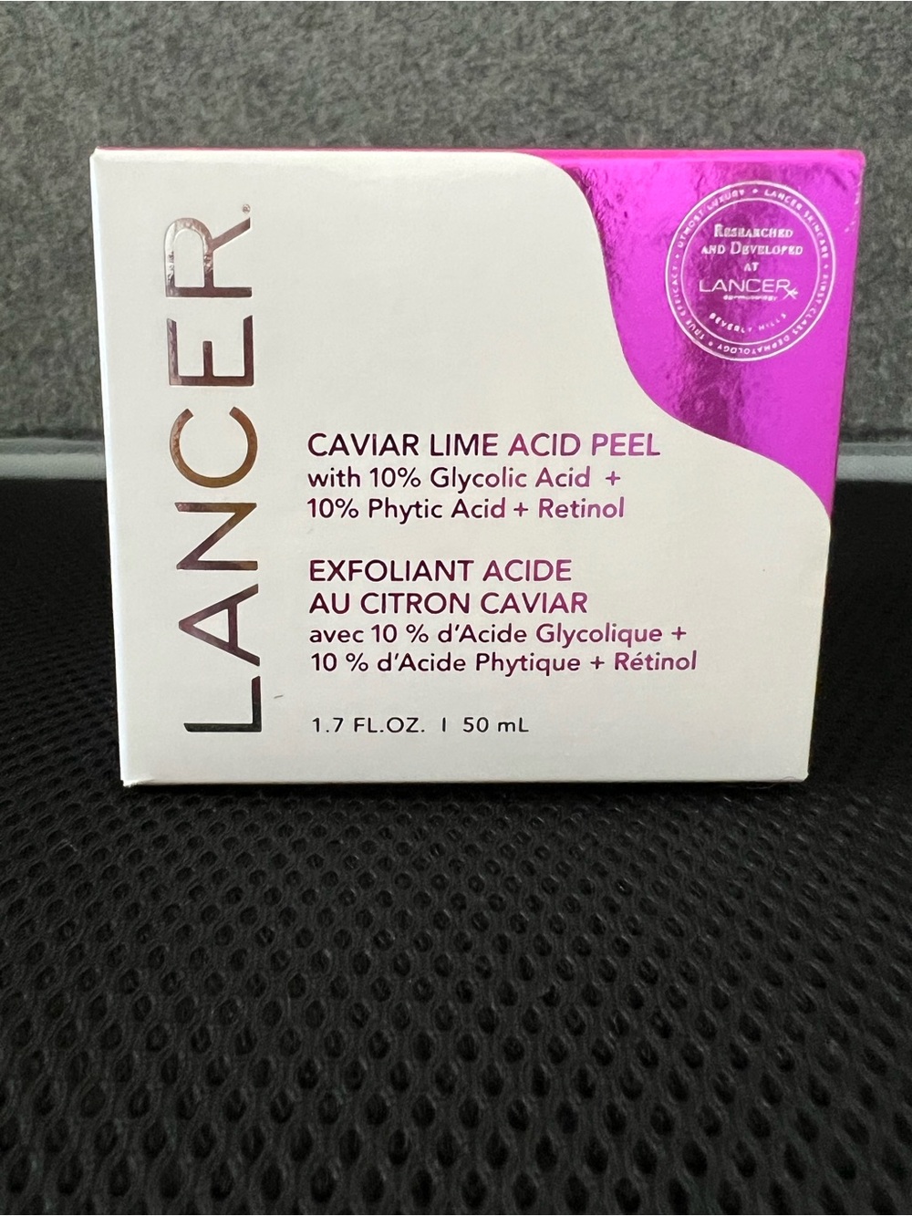 Lancer Caviar Lime Acid Peel – Pink & White Exfoliating Treatment